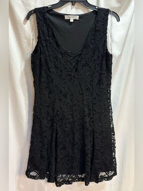 Love Tree Black Lace  V-Neck Dress